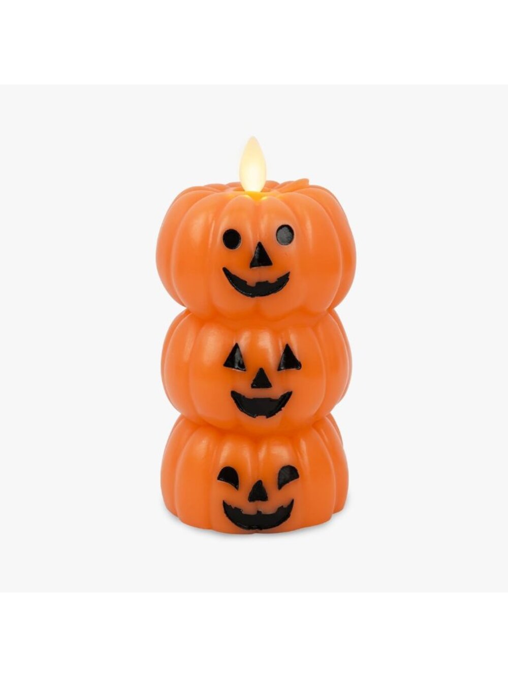 Flameless Jack-o-Lantern Pumpkins Candle - Real Wax, Moving Flame, LED Decor